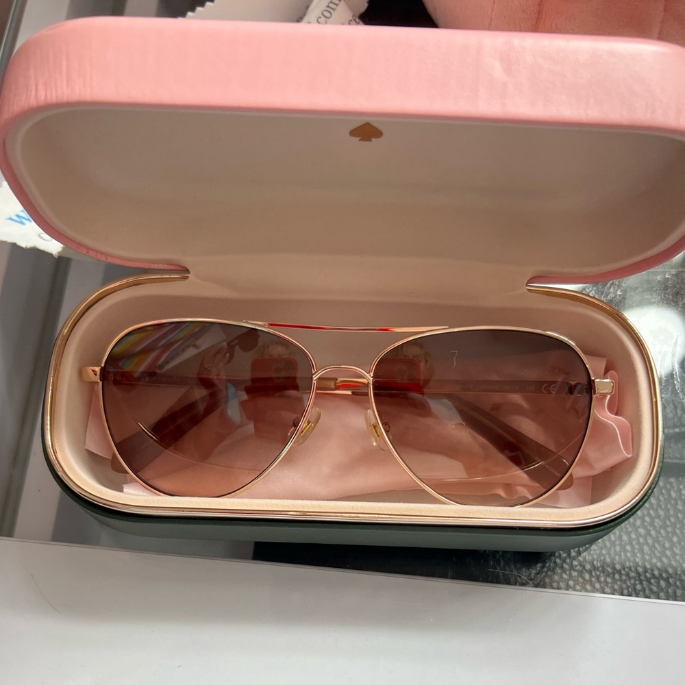 Kate Spade Rose Gold Aviator Sunglasses